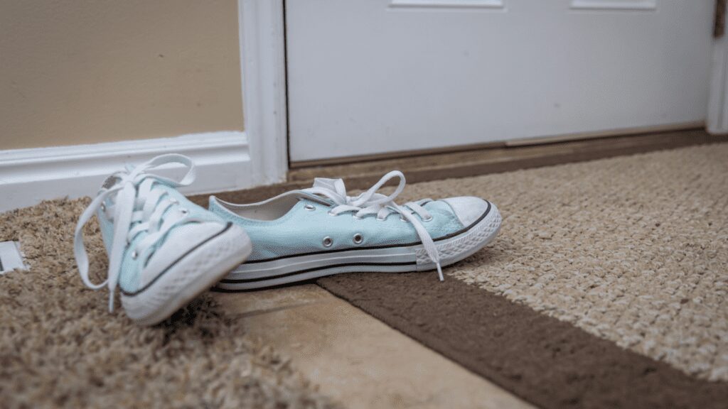 Shoes Left at Door for Carpet Flooring